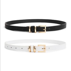 NEVER WORN 2 belts, 1 white 1 black